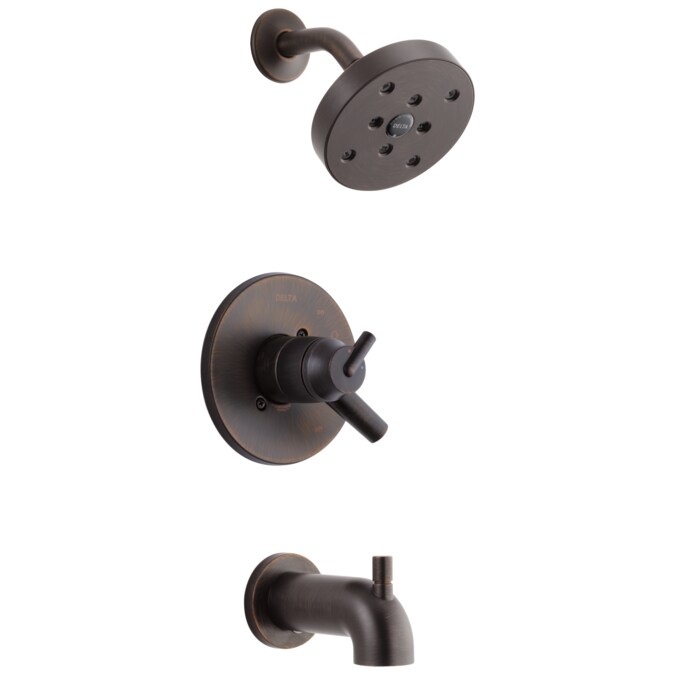 Delta Trinsic Venetian Bronze 2-handle Single Function Round Bathtub and Shower Faucet