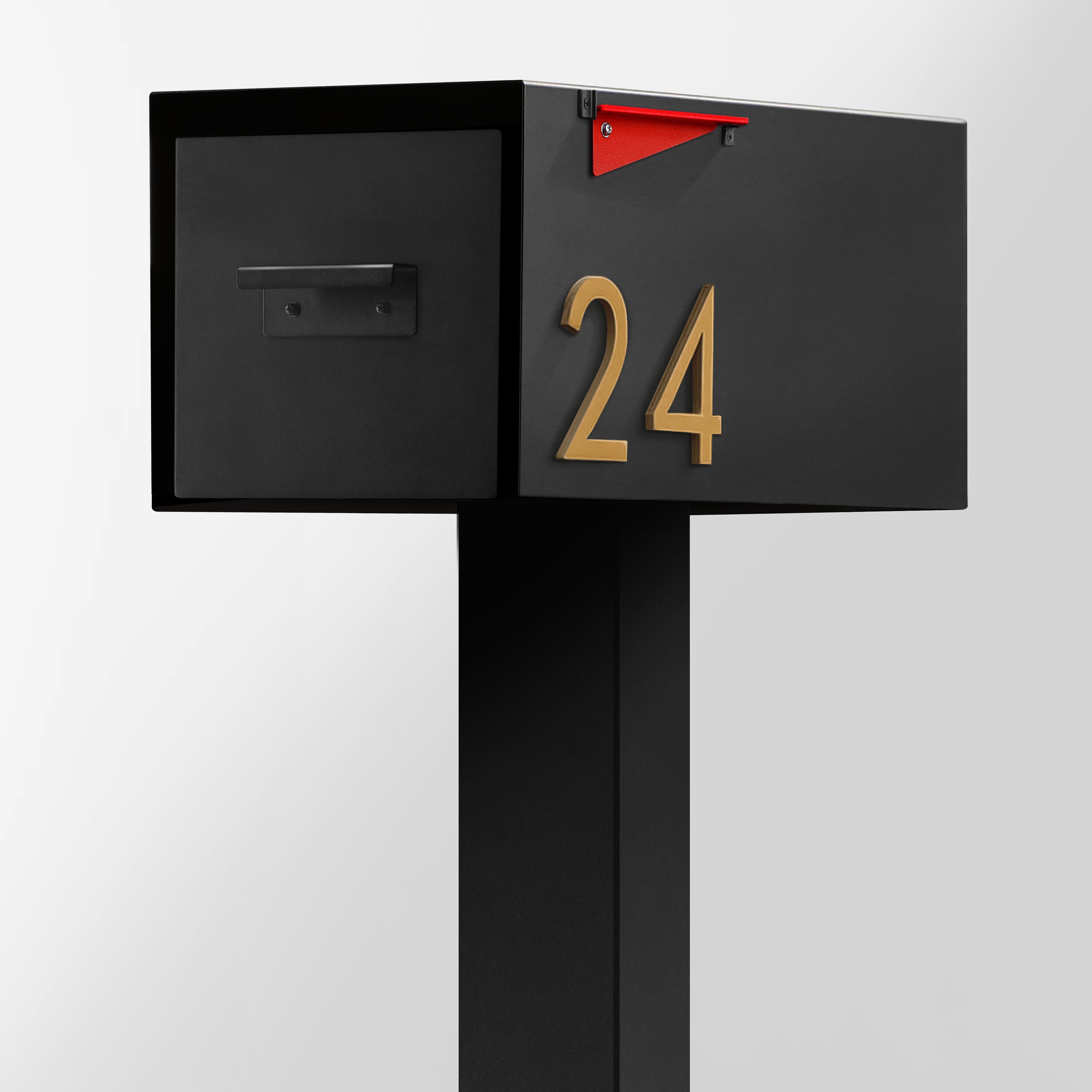 Post-Mounted Mailboxes 4 x 4 Black Steel