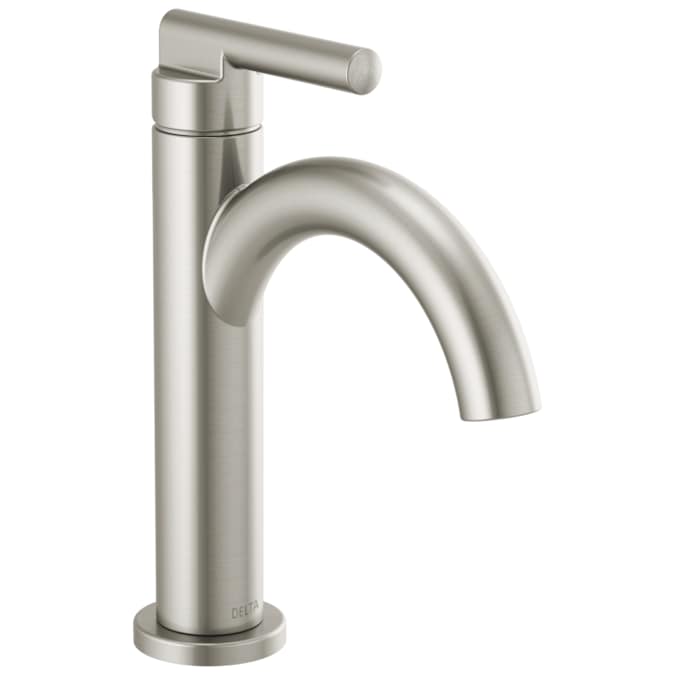 Delta Nicoli Stainless Single Hole 1-Handle WaterSense Bathroom Sink Faucet with Drain and Deck Plate