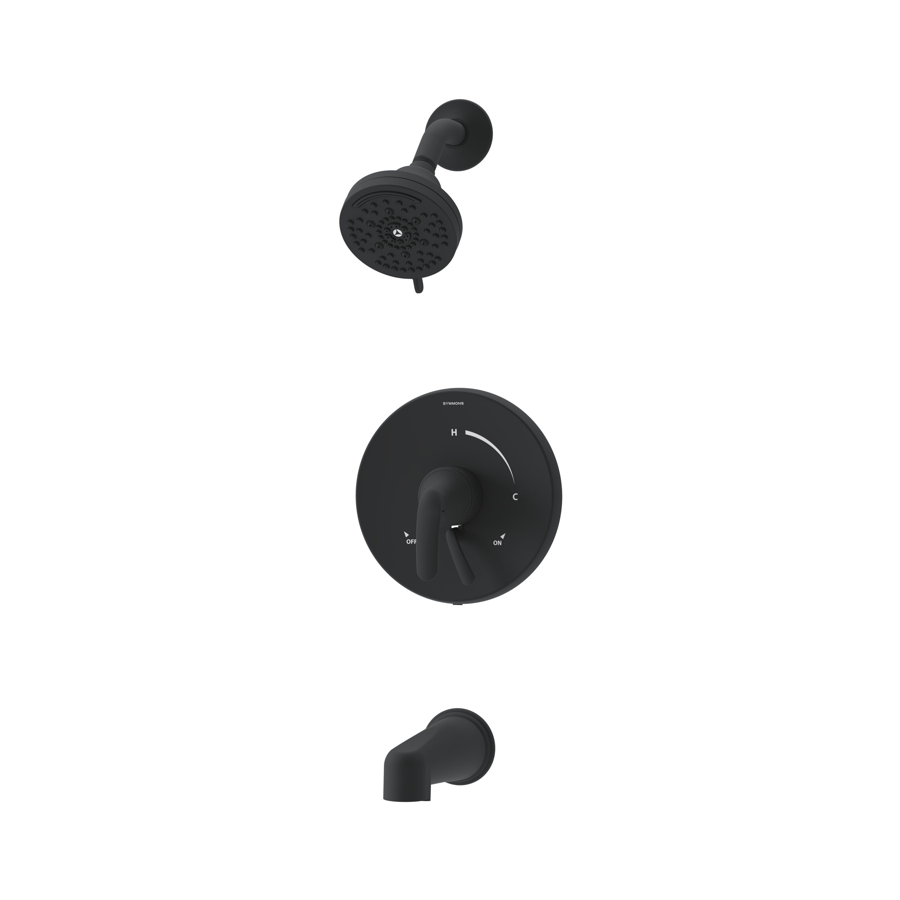 Elm Matte Black 1-handle Multi-function 3.94-Inches Round Bathtub and shower Faucet