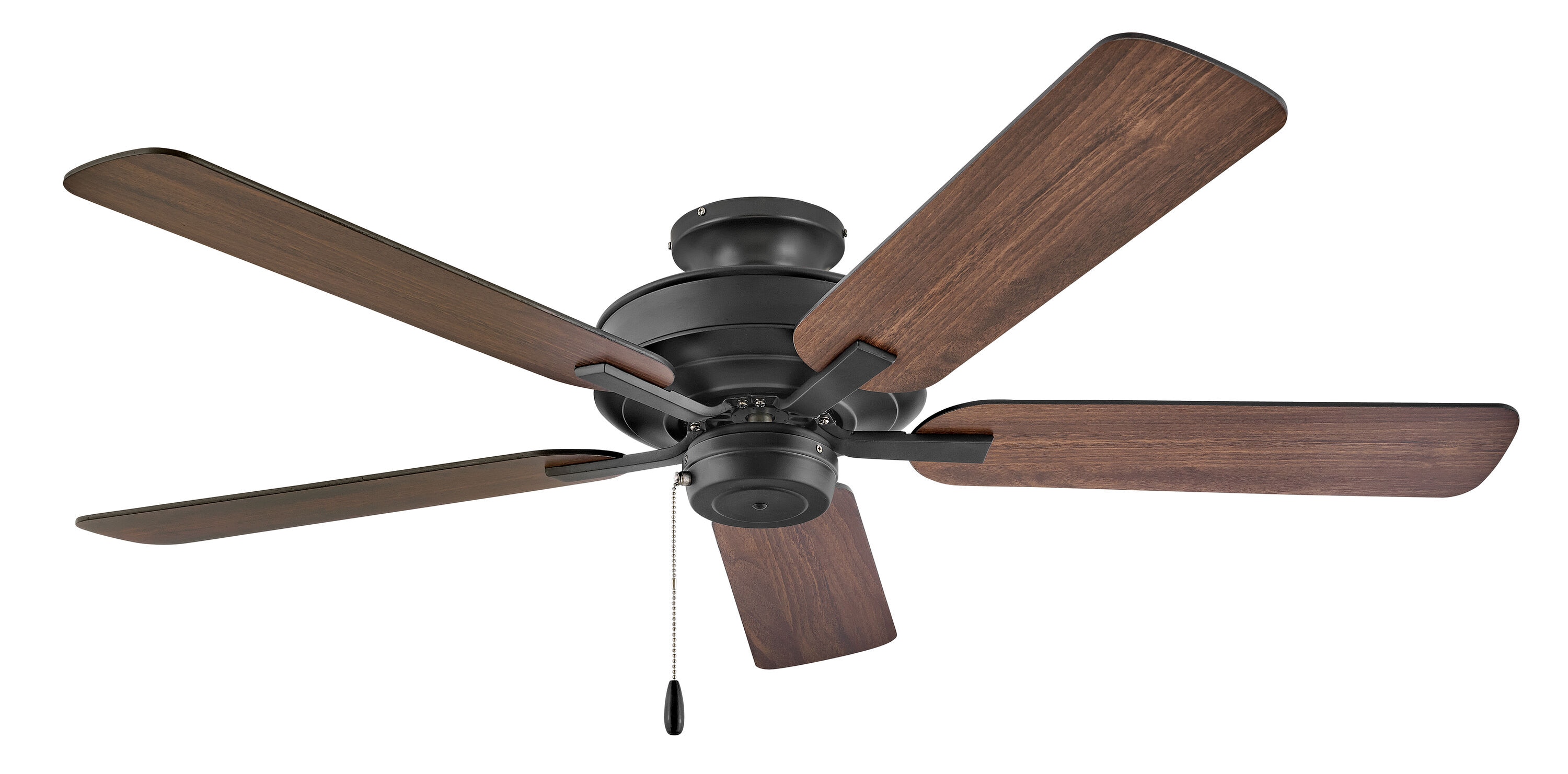 METRO 52-in Smart Matte Black with Matte Black, Walnut Blades Ceiling Fan Light Kit Compatible ( 5 -Blade ) - Image 4