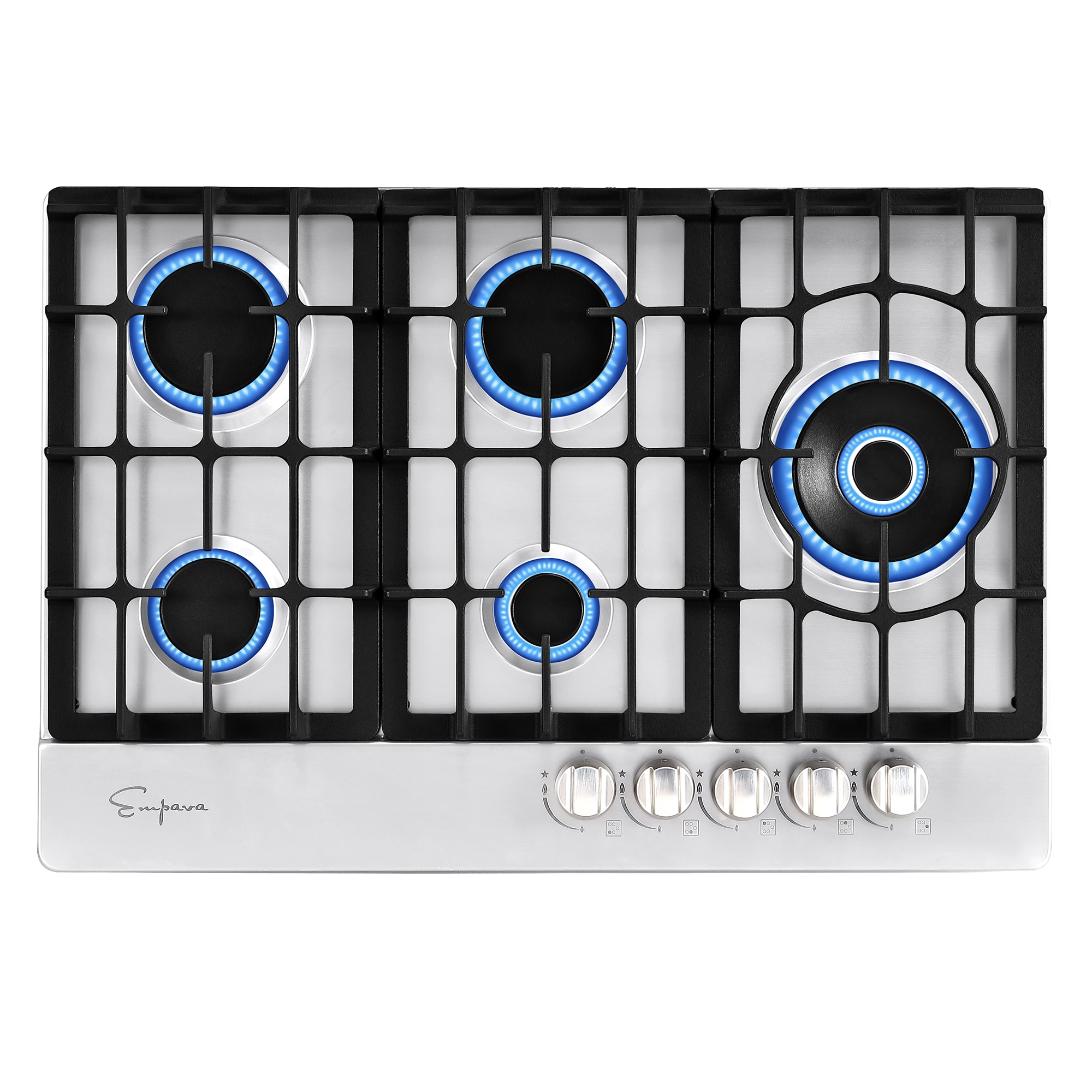 Gas Stove 30-in 5 burners Stainless steel Gas Cooktop