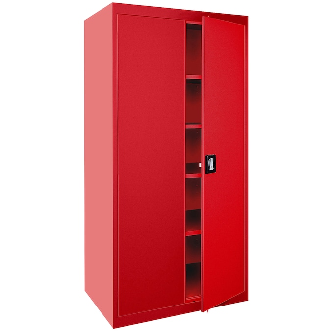 Sandusky 36-in W x 72-in H x 18-in D Freestanding Steel Garage Cabinet in Red