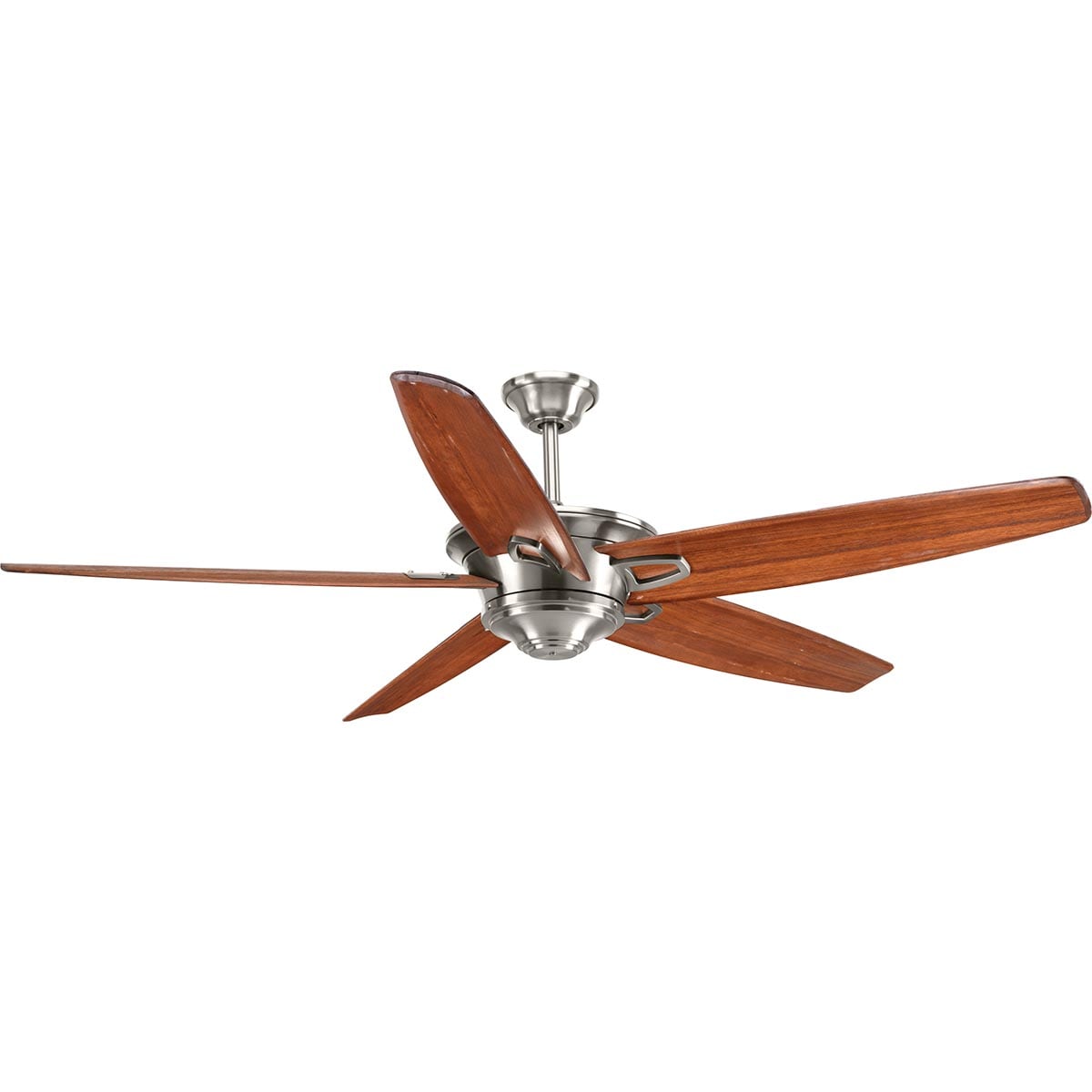 Caleb 68-in Brushed Nickel with Medium Cherry Blades Propeller Ceiling Fan Light Kit Compatible and Remote ( 5 -Blade )