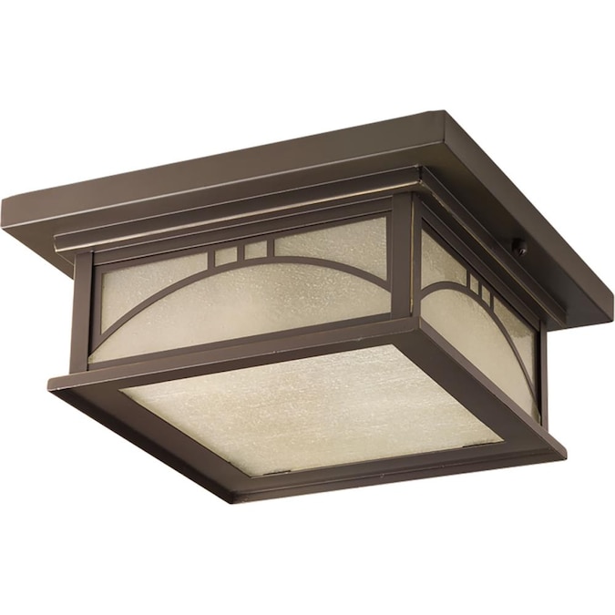 Progress Lighting Residence 2-Light 12-in Antique Bronze Indoor/Outdoor Flush Mount Light