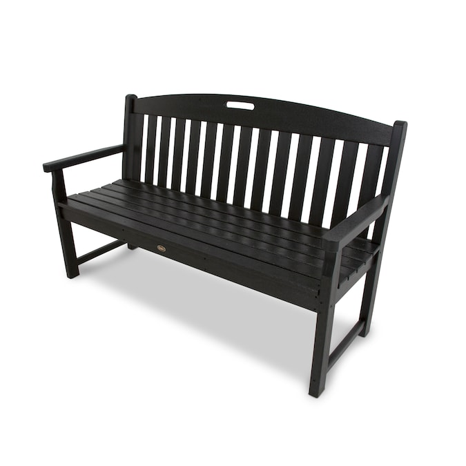 Trex Outdoor Furniture Yacht Club 59.5-in W x 36-in H Charcoal Black Plastic Garden Bench