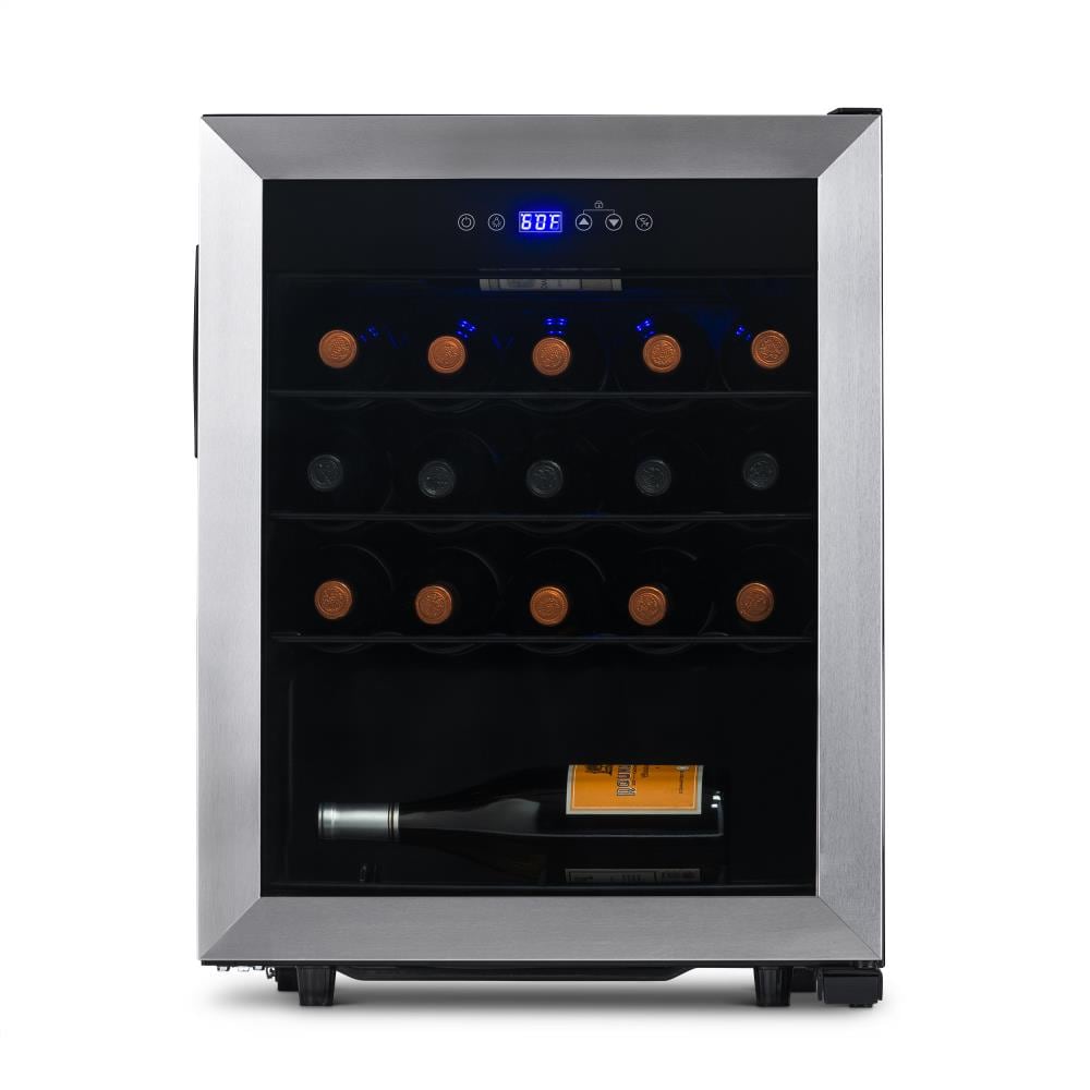 18.9-Inches W 23 -Bottles Black, Stainless Freestanding Indoor Wine Cooler