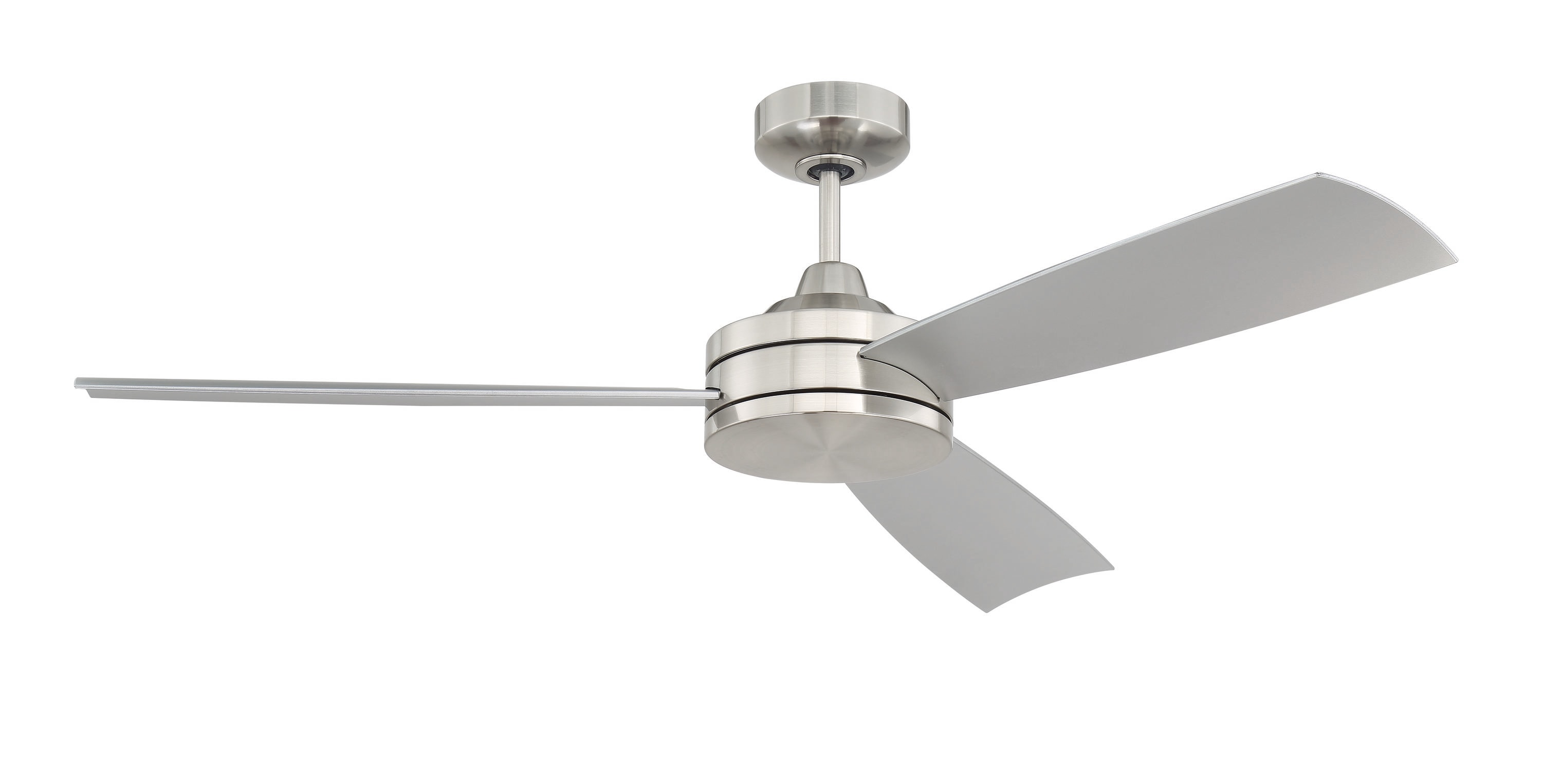 Inspo 54-in Brushed Polished Nickel with Brushed nickel Blades Ceiling Fan Without Light ( 3 -Blade )
