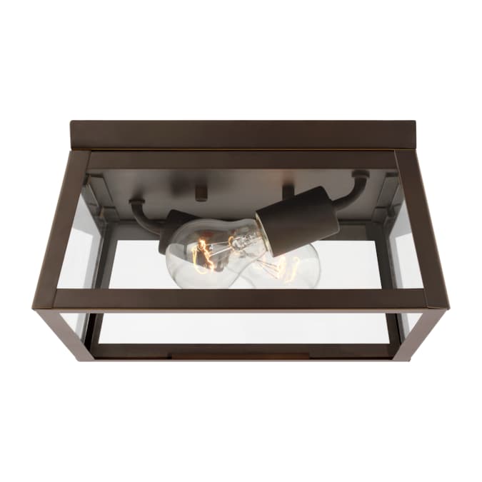 Generation Lighting Founders 1-Light 11.5-in Antique Bronze Indoor/Outdoor Flush Mount Light