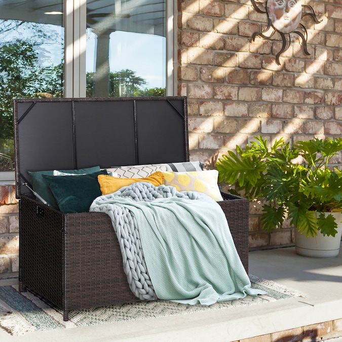 Goplus Made of premium rattan and high-strength steel, our storage case is of high stability and durability. With waterproof and zippered liner, it can keep all of your items in good condition. - Image 7