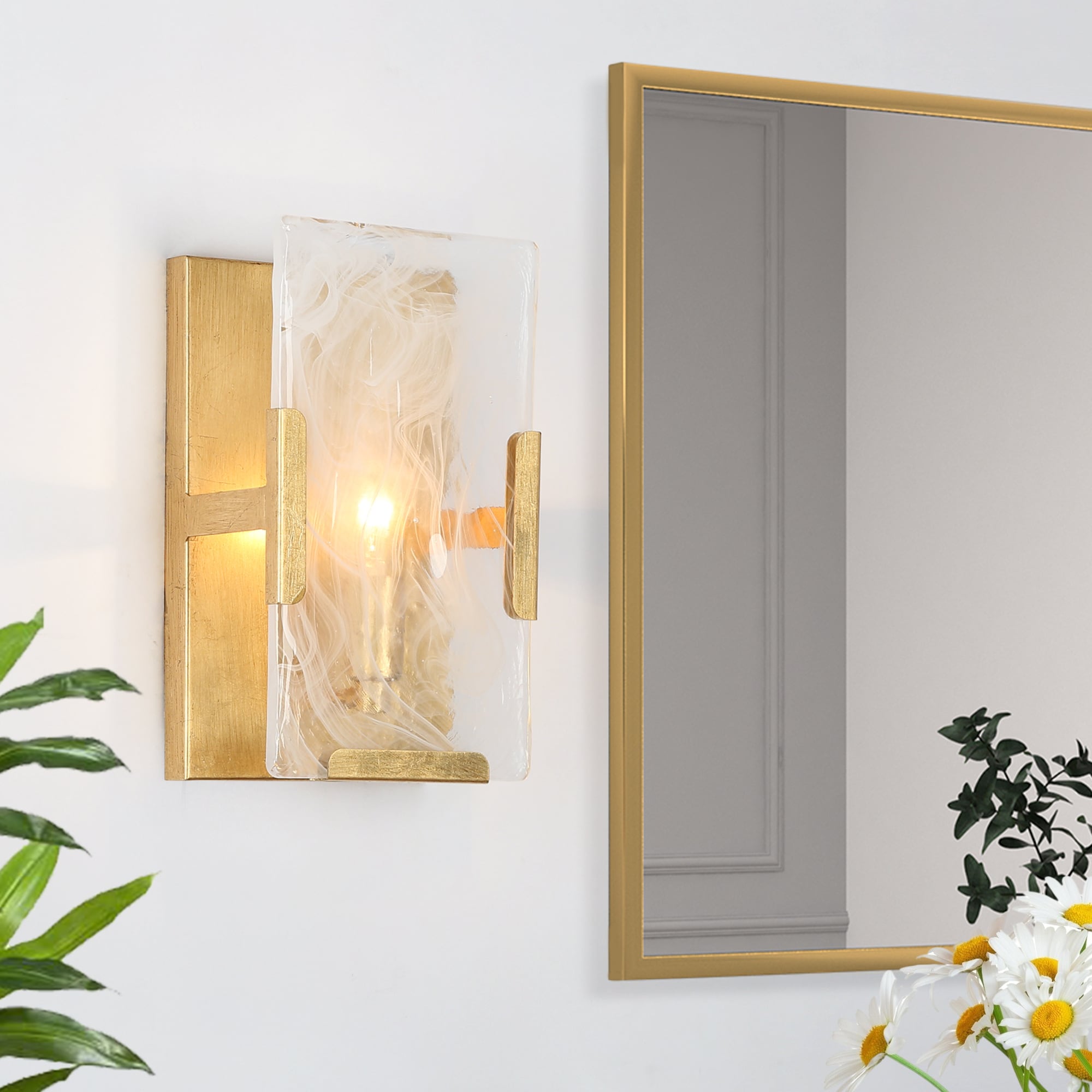 Farmoosy Traditional 5.9-in W 1 -Light Matte Gold Farmhouse Wall Sconce