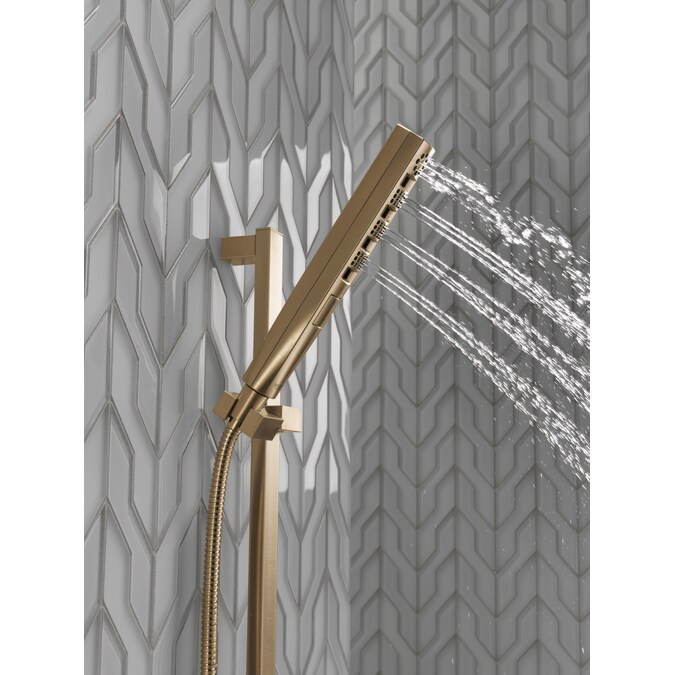 Delta Tetra Lumicoat Champagne Bronze 10.16-in Rectangle Handheld Shower Head 1.75-GPM (6.6-LPM) - Image 13