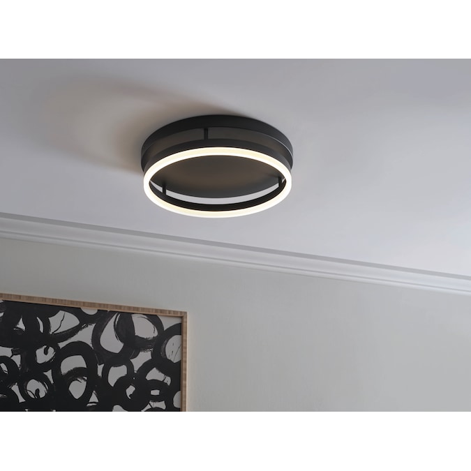 Origin 21 BROOKLYN 16.37-in Matte Black LED Flush Mount Light ENERGY STAR