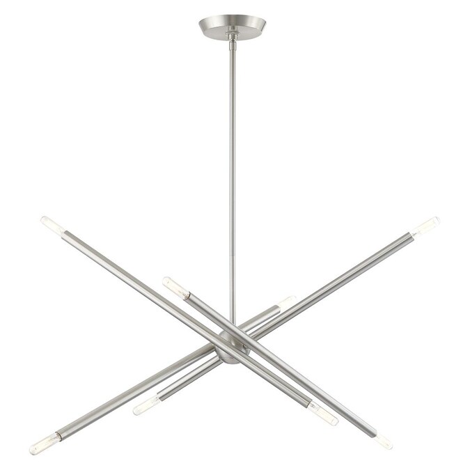 Livex Lighting Soho 8-Light Brushed Nickel Mid-century Damp Rated Chandelier