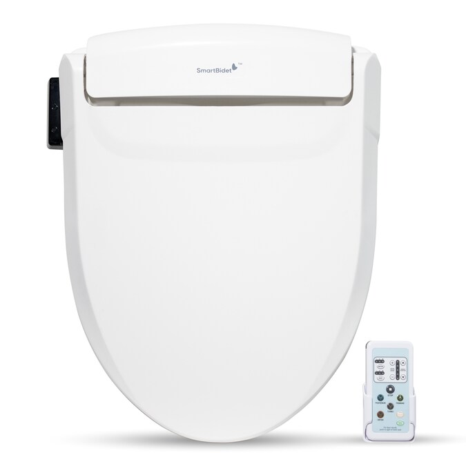SmartBidet Plastic White Elongated Soft Close Heated Bidet Toilet Seat