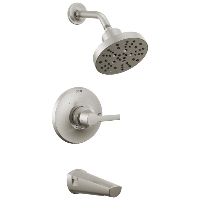 Delta Galeon Lumicoat Stainless 1-handle Multi-function Round Bathtub and Shower Faucet