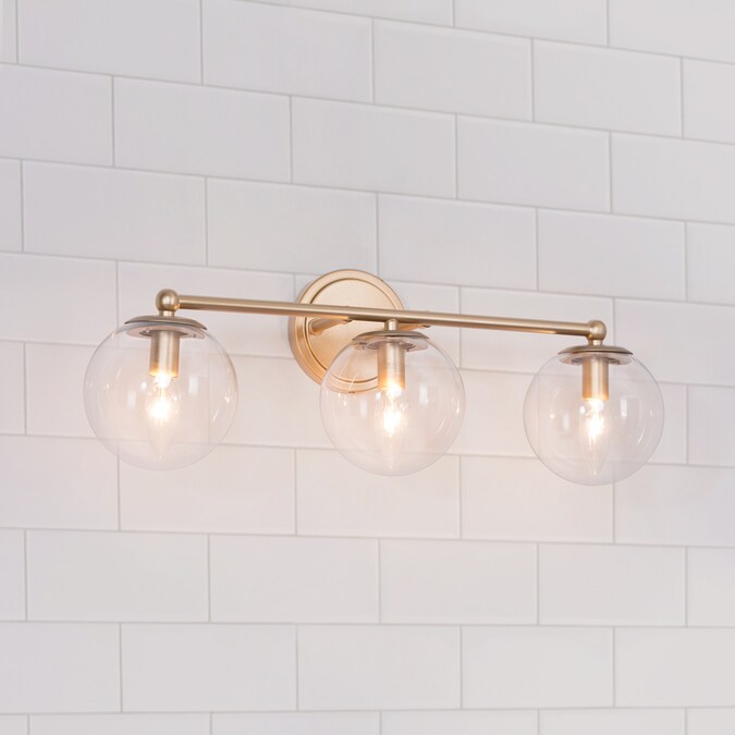 Uolfin 22-in 3-Light Matte Gold LED Modern/Contemporary Vanity Light