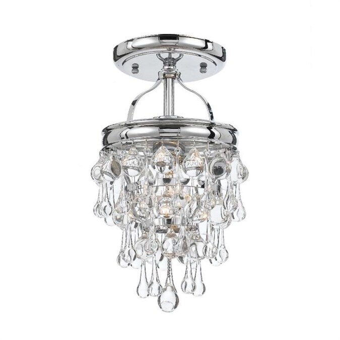 Crystorama Calypso 1-Light 7.25-in Polished Chrome Semi Flush Mount Light