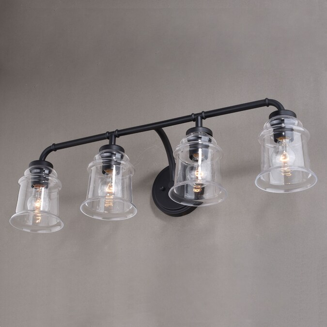 Cascadia Toledo 30.5-in 4-Light Matte Black Industrial Vanity Light - Image 7