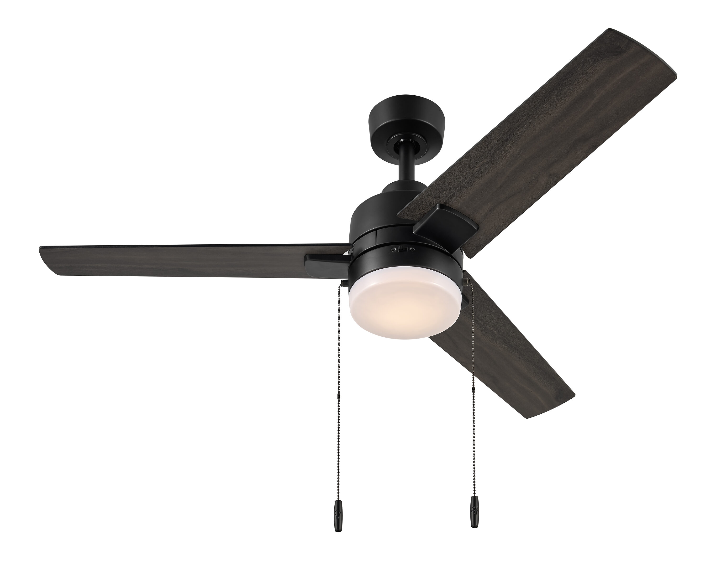 Brinson 44-in Integrated LED Black with Black/Dark Gray Walnut Blades Ceiling Fan With Light ( 3 -Blade ) - Image 5