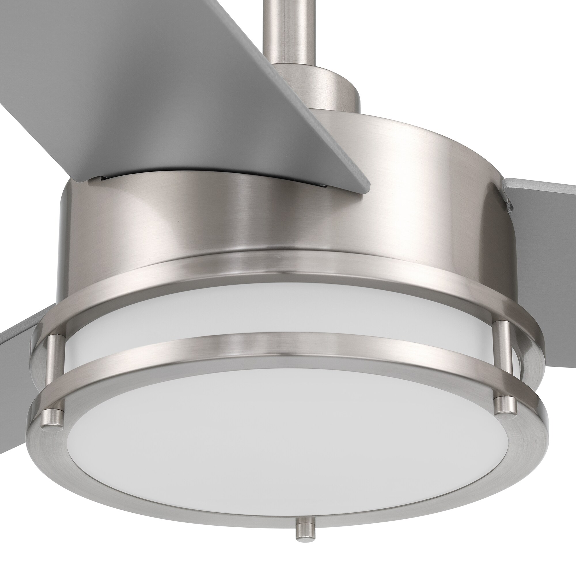 Cassini 52-in Color-Changing Integrated LED Outdoor Flush Mount Smart Brushed Nickel with Silver Blades Ceiling Fan With Light - Remote Included ( 3 -Blade ) - Image 14