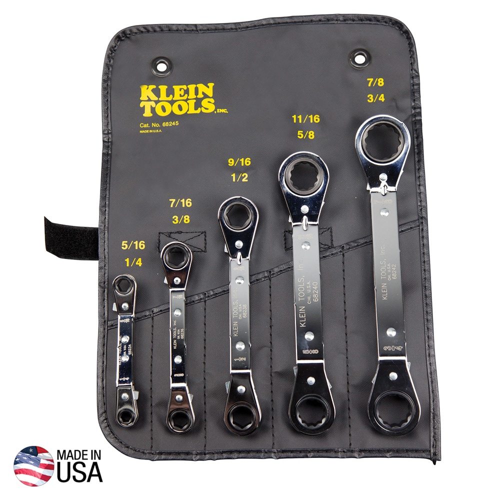 Reversible Ratcheting Box Wrench Set, 5-Piece