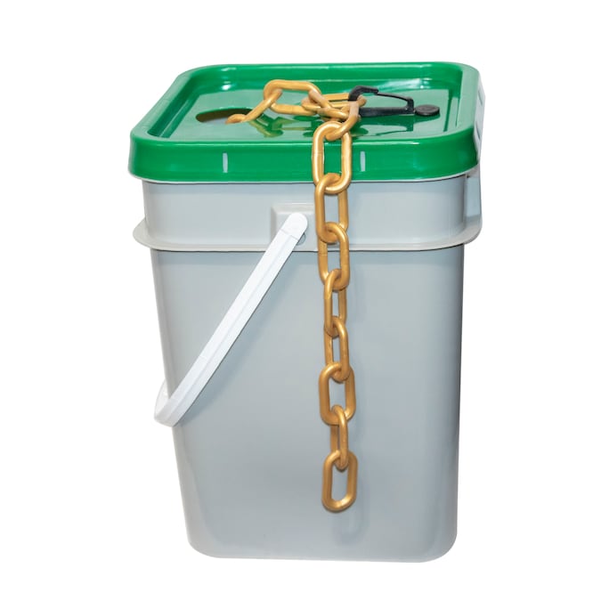 Mr. Chain 1.5 In. (#6, 38Mm) X 300 Ft. Gold Plastic Barrier Chain In A Pail