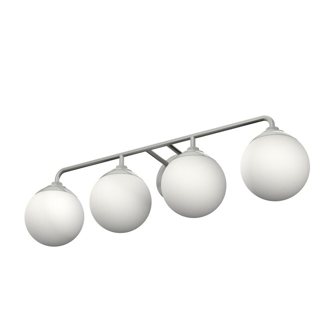Hunter Hepburn 30-in 4-Light Brushed Nickel LED Glam Vanity Light Bar - Image 8