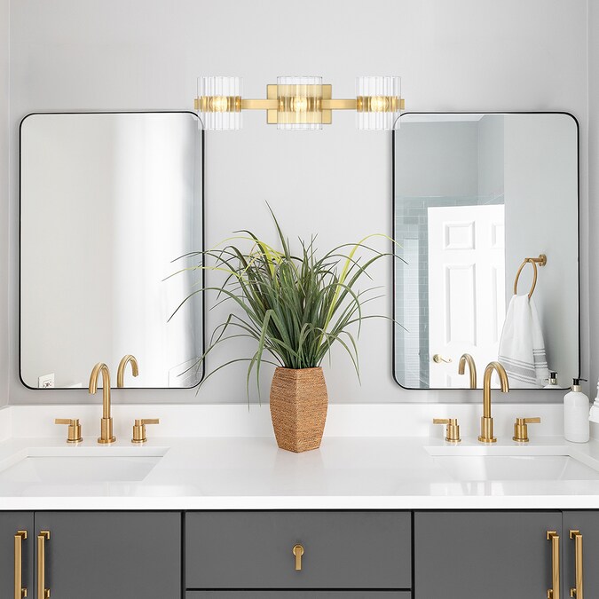 Designers Fountain Aries 24.25-in 3-Light Brushed Gold Transitional Vanity Light
