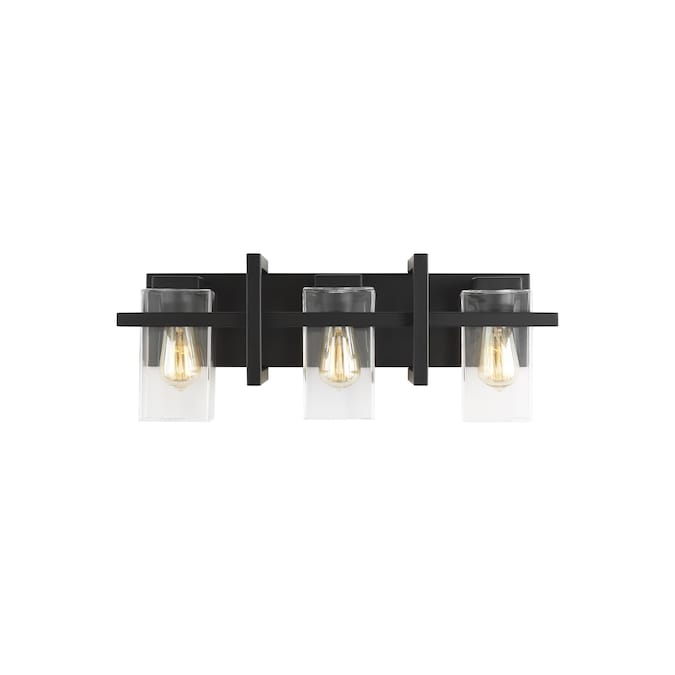Generation Lighting Elmwood Park 24-in 3-Light Black Modern/Contemporary Vanity Light
