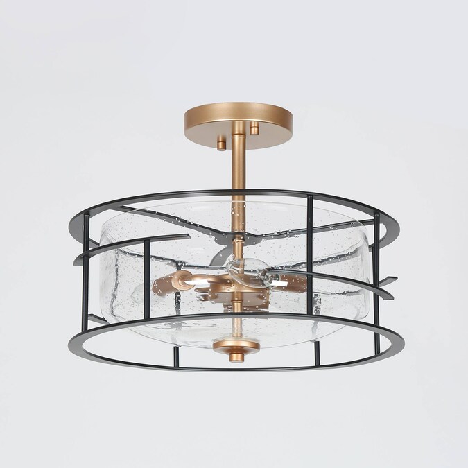 ZEVNI Cleon 3-Light Satin Gold LED Semi mount light - Image 7