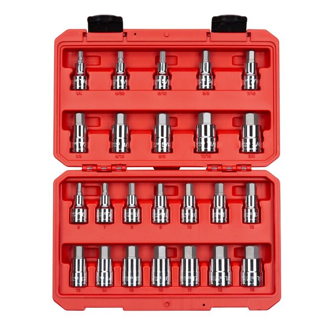 TEKTON 24-Piece 1/2-in Drive Set Hex Bit Driver Socket Set
