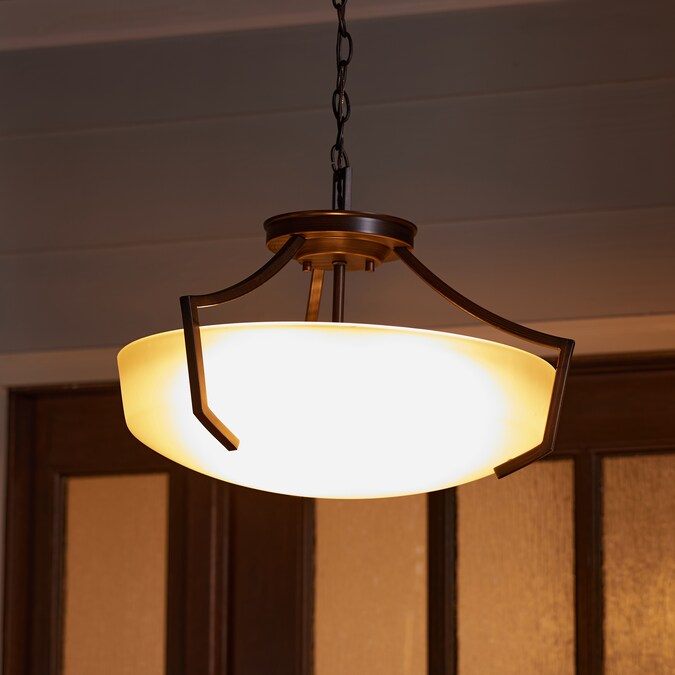 Generation Lighting Hanford 3-Light Antique Brown Flush Mount Light ENERGY STAR - Image 4