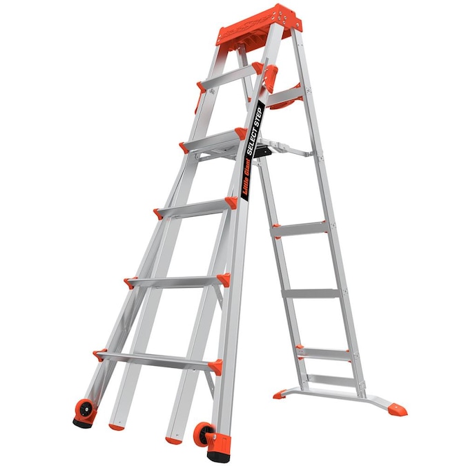 Little Giant Ladders Select Step M6 10-ft Aluminum Type 1a- 300-lb Load Capacity Telescoping Step Ladder