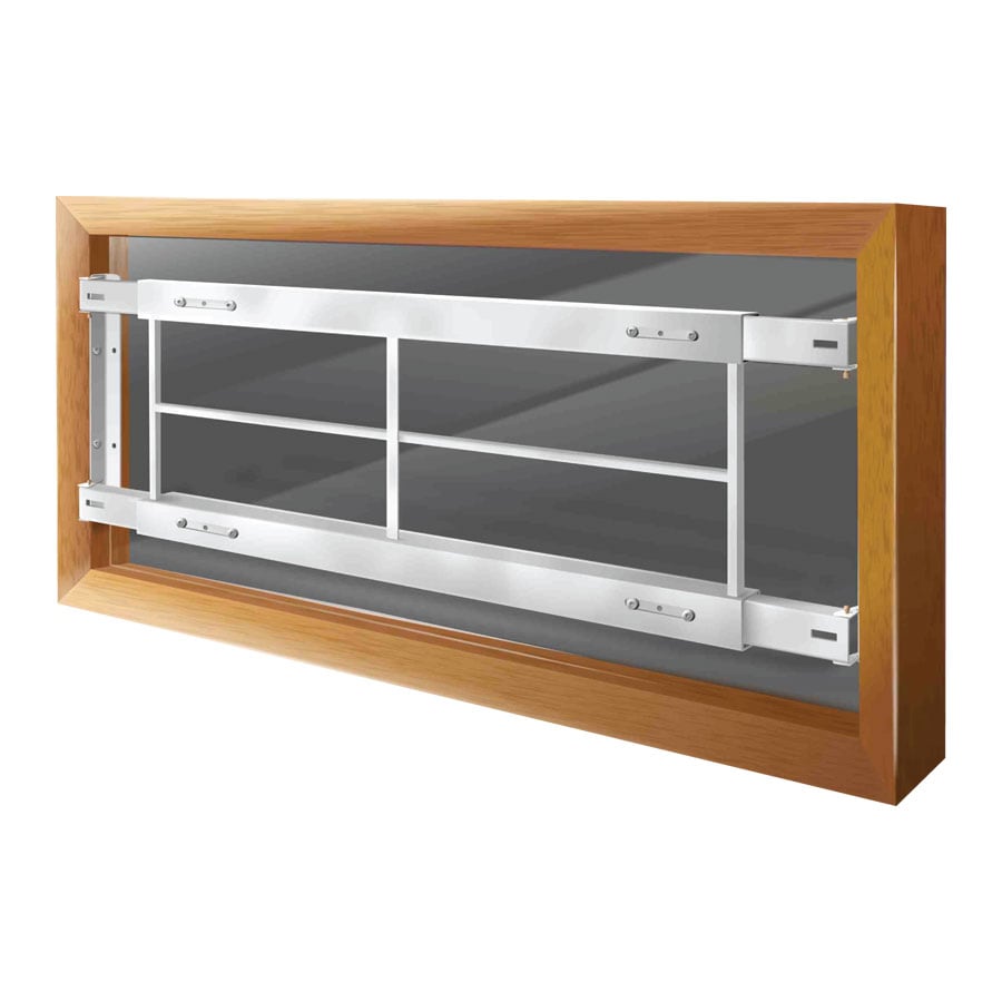 C 62-Inches x 12-Inches White Steel Fixed Window Security Bar