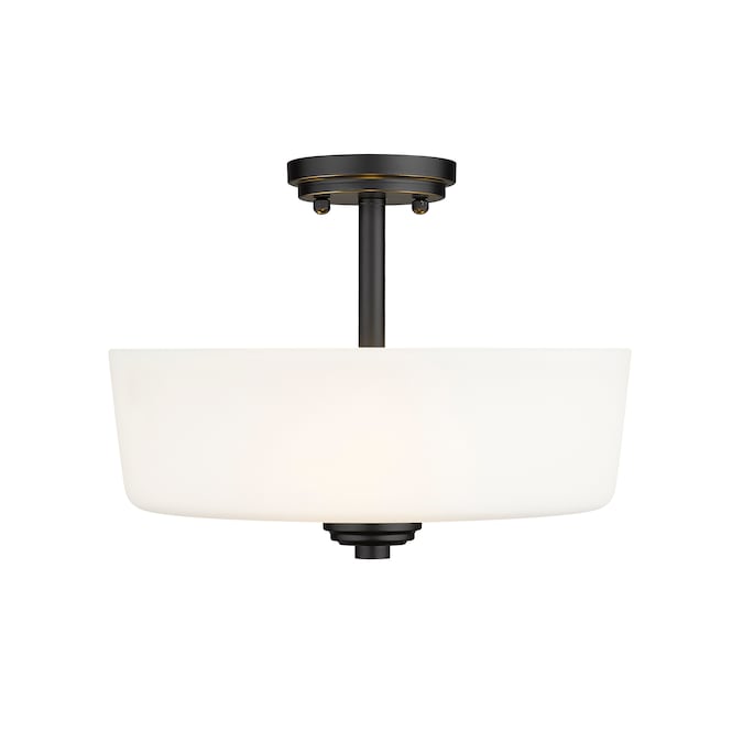 Z-Lite Arlington 3-Light 14.75-in Matte Black Semi Flush Mount Light - Image 2
