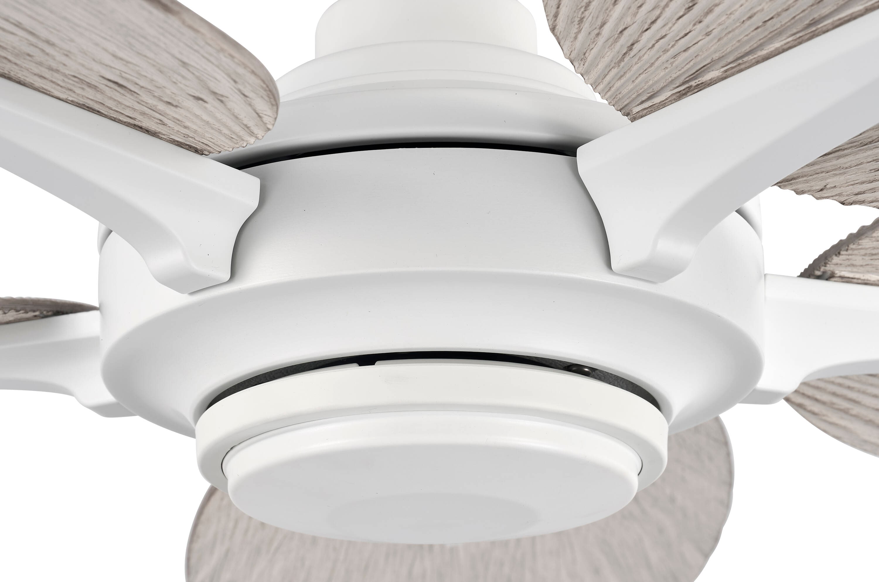 Tropic Palm 60-in Outdoor Matte White with White-Washed Oak Blades Ceiling Fan Without Light and Remote ( 5 -Blade ) - Image 5