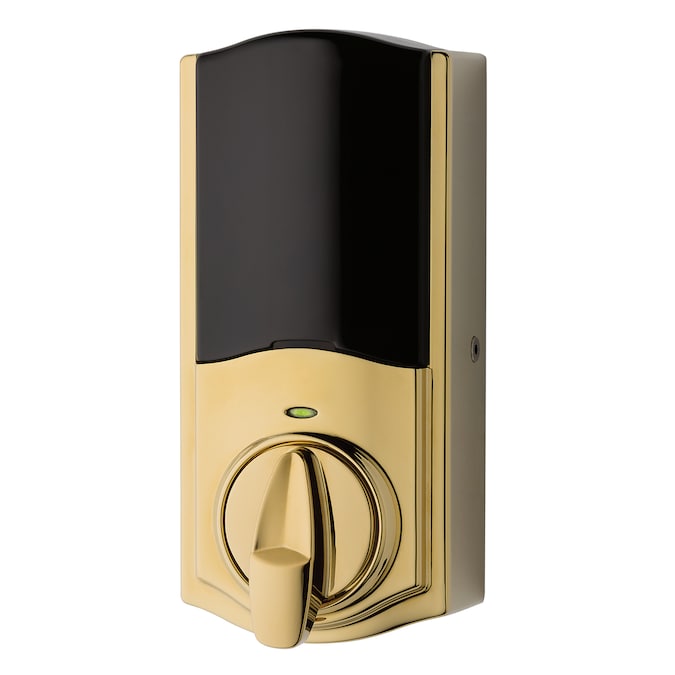 Kwikset Convert Polished Brass Smart Lock Electronic Deadbolt with No Keypad