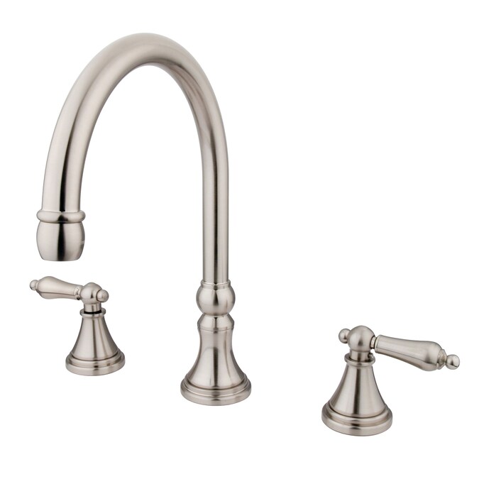 Kingston Brass Roman Brushed Nickel 2-handle Deck-mount Roman High-arc Bathtub Faucet (Valve Included)