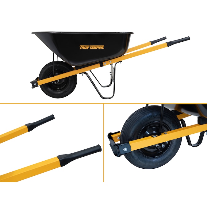 True Temper 6-cu ft 1 Wheel Steel Push Wheelbarrow - Image 10