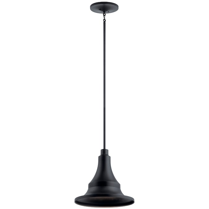 Kichler Hampshire Textured Black Coastal Lantern Medium Outdoor Hanging Convertible Pendant/semi-flush