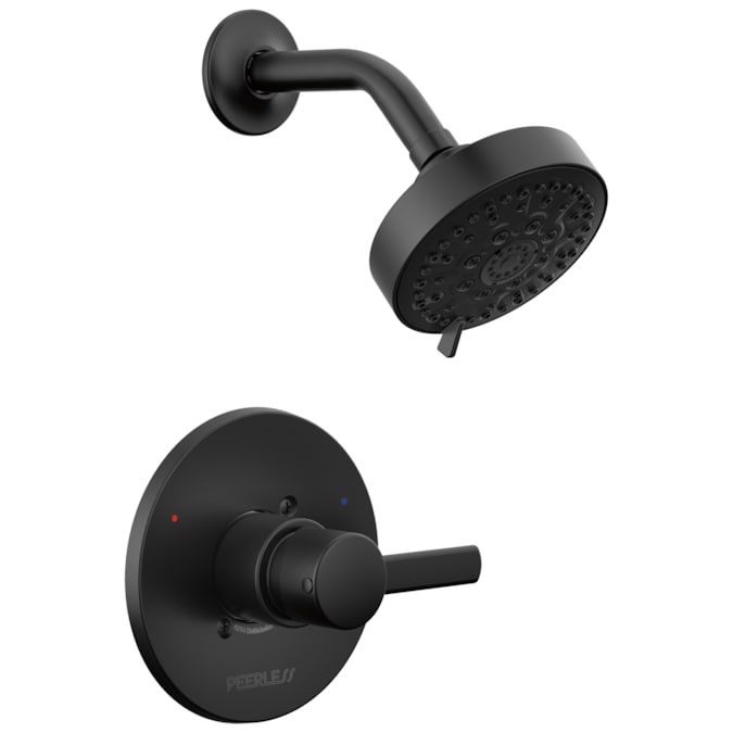 Peerless Apex Matte Black 1-handle Single Function Round Shower Faucet