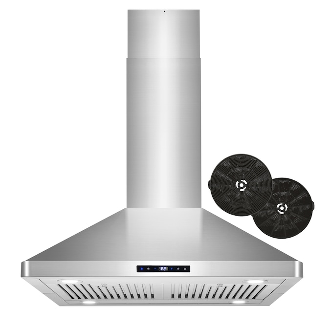 Cosmo 30-in 380-CFM Ductless Stainless Steel Island Range Hood with Charcoal Filter