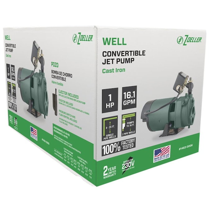Zoeller 1-HP 115 and 230-Volt 16-GPM Cast Iron Deep Well Jet Pump - Image 5
