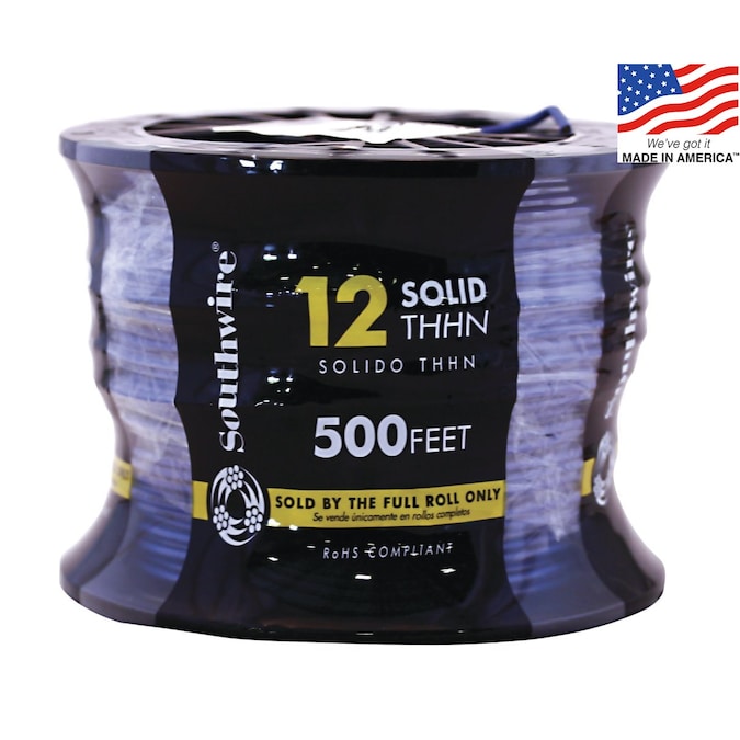 Southwire 500-ft 12-AWG Blue Solid Copper Thhn Wire (By-the-roll)