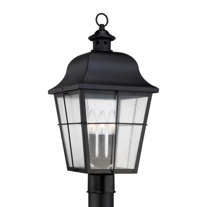 Quoizel Millhouse 21.5-in Mystic Black Traditional Outdoor Light Post Lantern