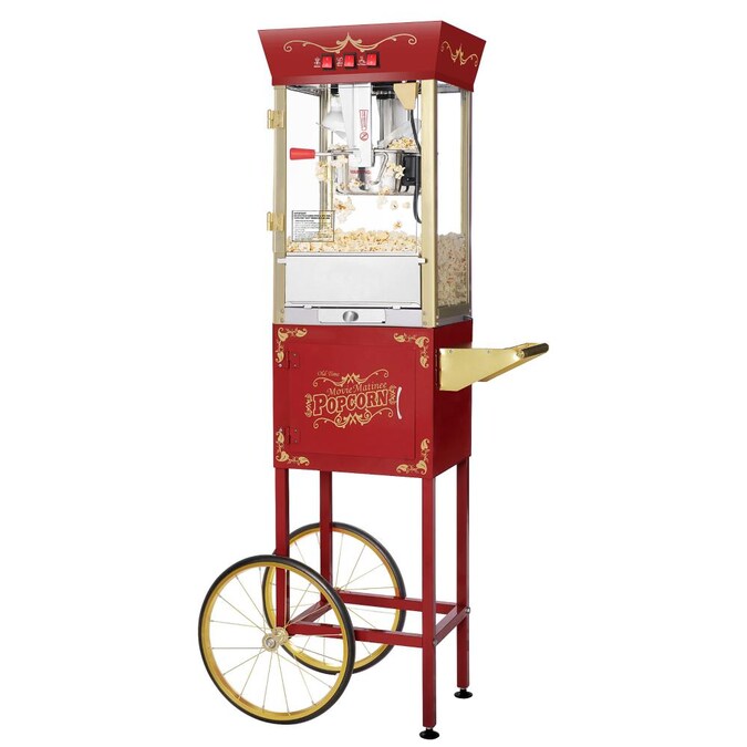 Great Northern Popcorn 1 Cups Red Oil Freestanding Popcorn Machine Cart