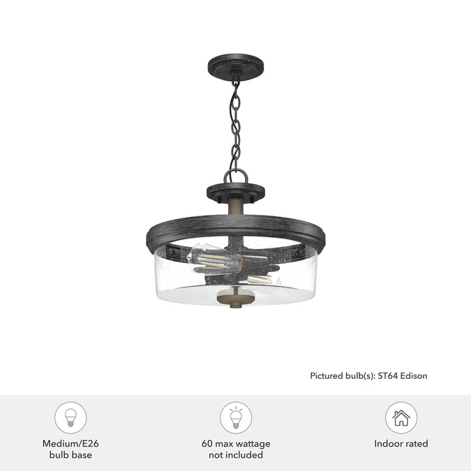 Hunter River Mill 2-Light 15-in Satin Brown Flush Mount Light - Image 9