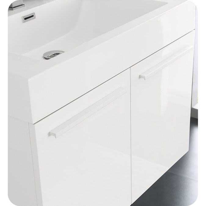Fresca Vista 30-in White Floating Bathroom Vanity Base Cabinet without Top - Image 6