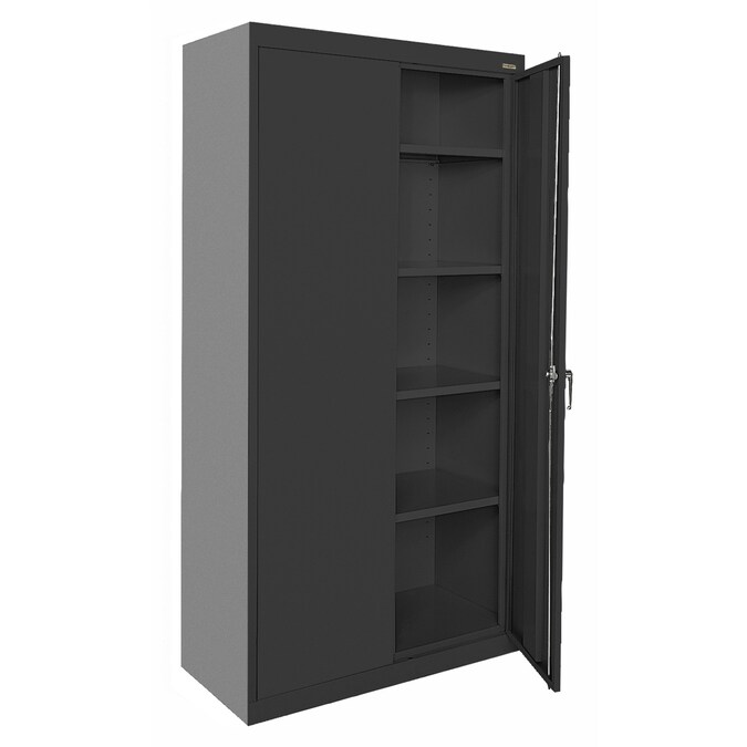 Sandusky 36-in W x 72-in H x 24-in D Freestanding Steel Garage Cabinet in Black